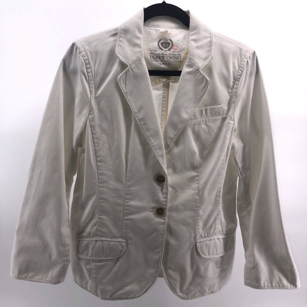 JCrew White Chino Blazer Sz TL